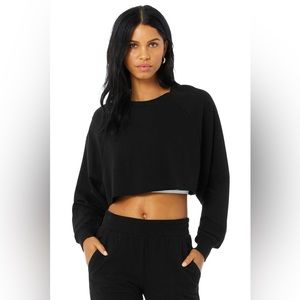 Alo Yoga Cropped Sweater - Black | Size Medium